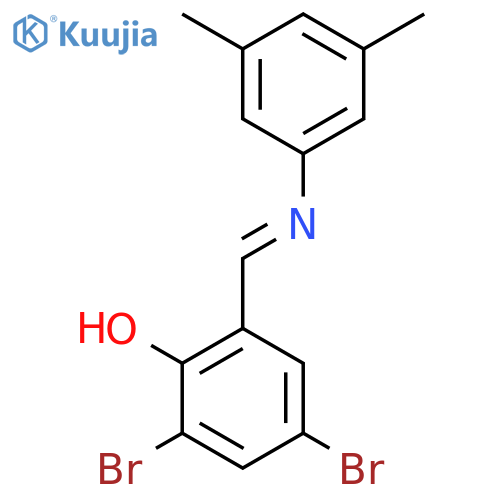 Phenol, 2,4-dibromo-6-[[(3,5-dimethylphenyl)imino]methyl]- structure