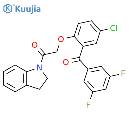 1H-Indole,1-[[4-chloro-2-(3,5-difluorobenzoyl)phenoxy]acetyl]-2,3-dihydro- structure