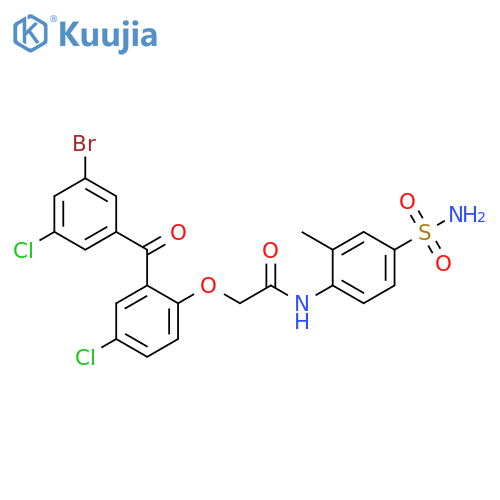 Acetamide,N-[4-(aminosulfonyl)-2-methylphenyl]-2-[2-(3-bromo-5-chlorobenzoyl)-4-chlorophenoxy]- structure