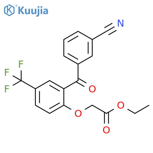 Acetic acid, [2-(3-cyanobenzoyl)-4-(trifluoromethyl)phenoxy]-, ethyl ester structure