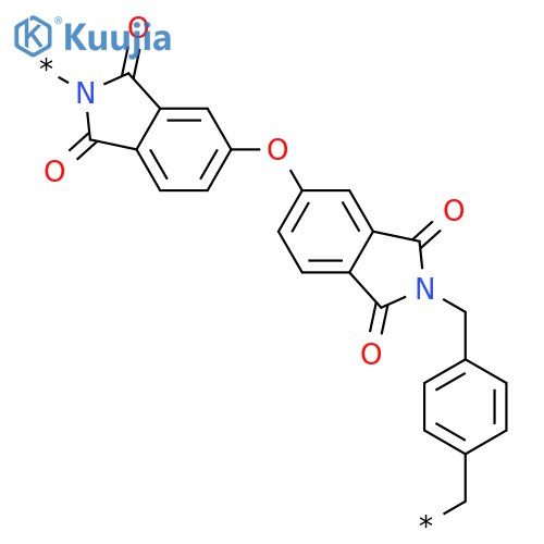 Poly[(1,3-dihydro-1,3-dioxo-2H-isoindole-2,5-diyl)oxy(1,3-dihydro-1,3-dioxo-2H-isoindole-5,2-diyl)methylene-1,4-phenylenemethylene] structure