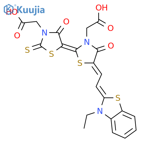 3-Thiazolidineaceticacid,5-[3-(carboxymethyl)-5-[2-(3-ethyl-2(3H)-benzothiazolylidene)ethylidene]-4-oxo-2-thiazolidinylidene]-4-oxo-2-thioxo- structure