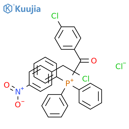 [2-chloro-1-(4-chlorophenyl)-3-(4-nitrophenyl)-1-oxo-2-propanyl]( Triphenyl)phosphonium Chloride structure
