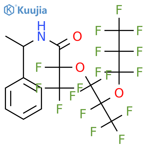 2,3,3,3-tetrafluoro-2-(1,1,2,3,3,3-hexafluoro-2-(1,1,2,2,3,3,3-heptafluoropropoxy)propoxy)-n-(1-phenylethyl)propanamide (en)propanamide, 2,3,3,3-tetrafluoro-2-[1,1,2,3,3,3-hexafluoro-2-(heptafluoropropoxy)propoxy]-n-(1-phenylethyl)- (en) structure