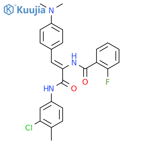 (2Z)-N-(3-chloro-4-methylphenyl)-3-4-(dimethylamino)phenyl-2-(2-fluorophenyl)formamidoprop-2-enamide structure