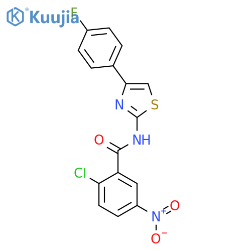 2-chloro-N-4-(4-fluorophenyl)-1,3-thiazol-2-yl-5-nitrobenzamide structure