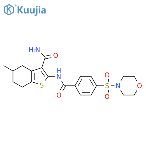5-methyl-2-4-(morpholine-4-sulfonyl)benzamido-4,5,6,7-tetrahydro-1-benzothiophene-3-carboxamide structure