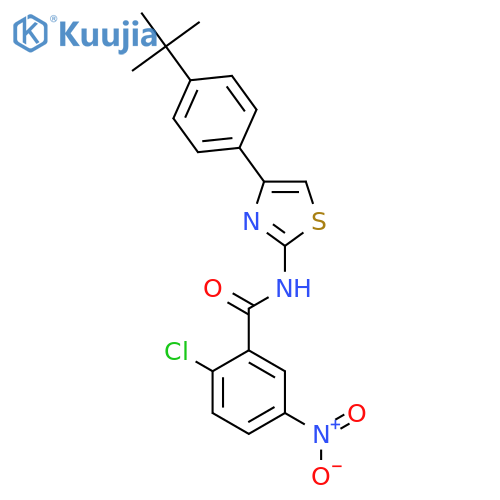 N-4-(4-tert-butylphenyl)-1,3-thiazol-2-yl-2-chloro-5-nitrobenzamide structure
