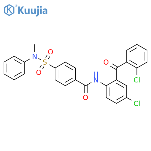 N-4-chloro-2-(2-chlorobenzoyl)phenyl-4-methyl(phenyl)sulfamoylbenzamide structure
