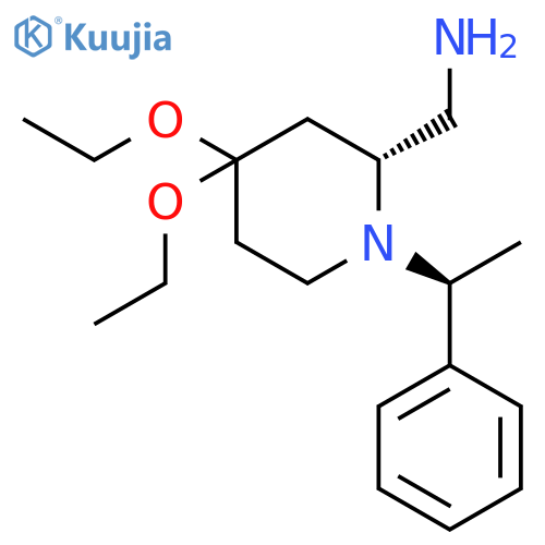 2-Piperidinemethanamine, 4,4-diethoxy-1-[(1S)-1-phenylethyl]-, (2R)- structure