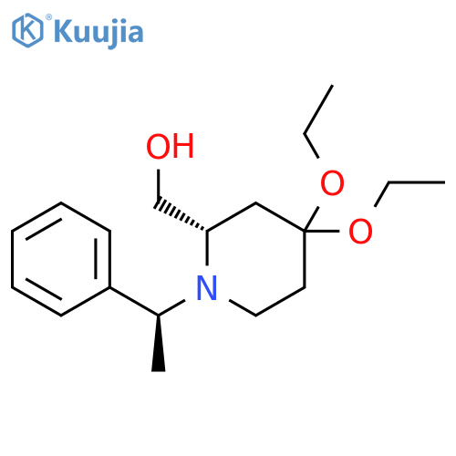 2-Piperidinemethanol, 4,4-diethoxy-1-[(1S)-1-phenylethyl]-, (2S)- structure