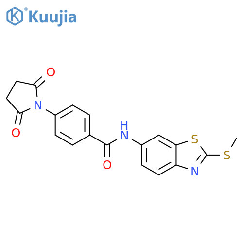 4-(2,5-dioxopyrrolidin-1-yl)-N-2-(methylsulfanyl)-1,3-benzothiazol-6-ylbenzamide structure