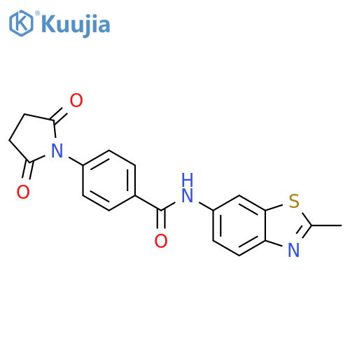 4-(2,5-dioxopyrrolidin-1-yl)-N-(2-methyl-1,3-benzothiazol-6-yl)benzamide structure