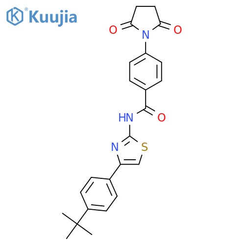 N-4-(4-tert-butylphenyl)-1,3-thiazol-2-yl-4-(2,5-dioxopyrrolidin-1-yl)benzamide structure