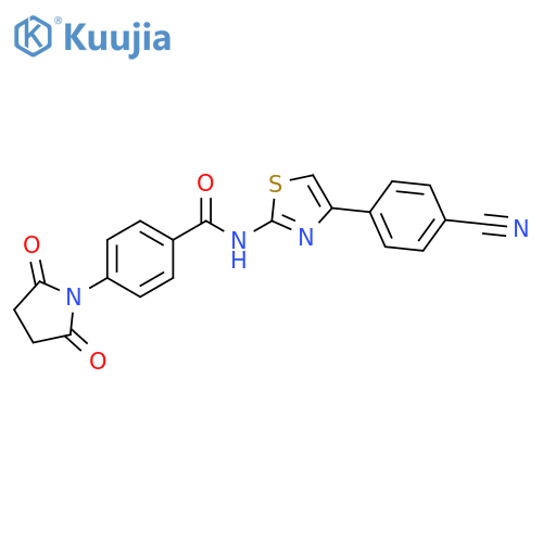 N-4-(4-cyanophenyl)-1,3-thiazol-2-yl-4-(2,5-dioxopyrrolidin-1-yl)benzamide structure