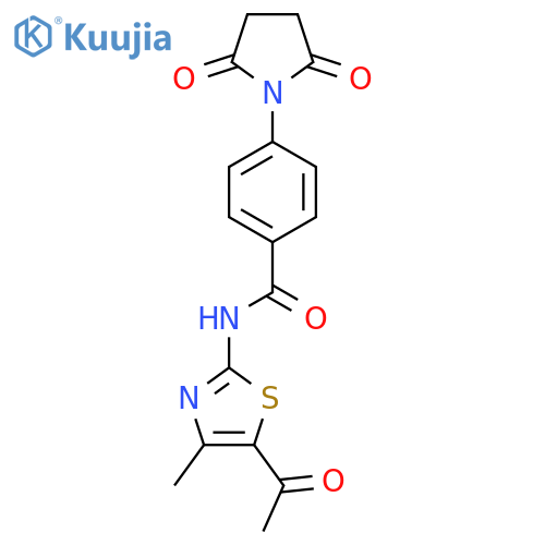 N-(5-acetyl-4-methyl-1,3-thiazol-2-yl)-4-(2,5-dioxopyrrolidin-1-yl)benzamide structure