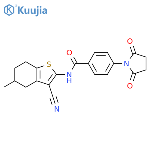 N-(3-cyano-5-methyl-4,5,6,7-tetrahydro-1-benzothiophen-2-yl)-4-(2,5-dioxopyrrolidin-1-yl)benzamide structure