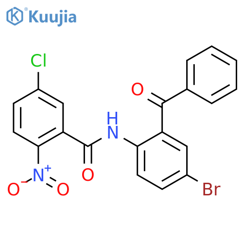 N-(2-benzoyl-4-bromophenyl)-5-chloro-2-nitrobenzamide structure