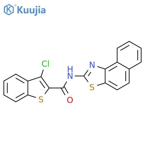 3-chloro-N-{naphtho1,2-d1,3thiazol-2-yl}-1-benzothiophene-2-carboxamide structure