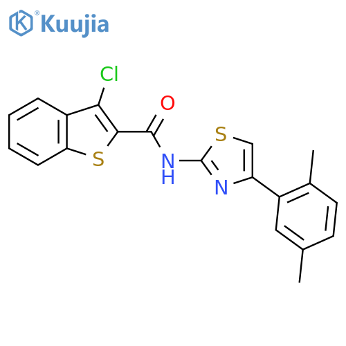 3-chloro-N-4-(2,5-dimethylphenyl)-1,3-thiazol-2-yl-1-benzothiophene-2-carboxamide structure