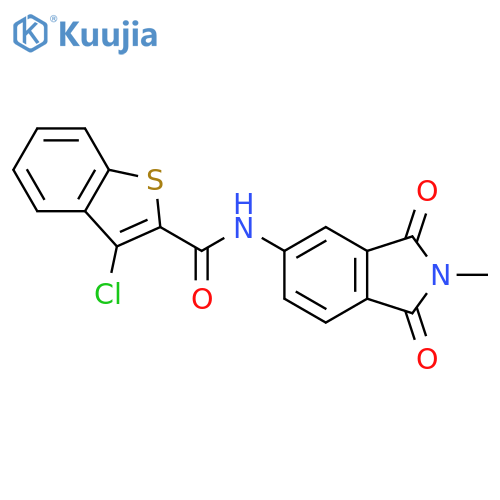3-chloro-N-(2-methyl-1,3-dioxo-2,3-dihydro-1H-isoindol-5-yl)-1-benzothiophene-2-carboxamide structure