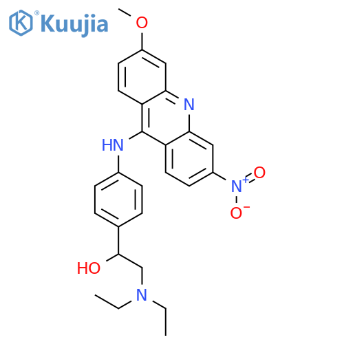 2-(diethylamino)-1-{4-[(3-methoxy-6-nitroacridin-9-yl)amino]phenyl}ethanol structure