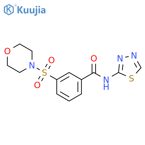 3-(morpholine-4-sulfonyl)-N-(1,3,4-thiadiazol-2-yl)benzamide structure