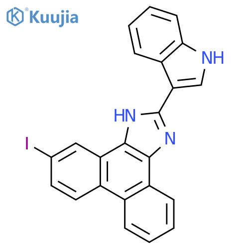 1H-Phenanthro[9,10-d]imidazole, 2-(1H-indol-3-yl)-5-iodo- structure
