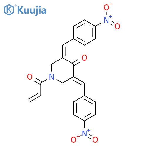 (3Z,5E)-1-Acryloyl-3,5-bis(4-nitrobenzylidene)-piperidin-4-one structure
