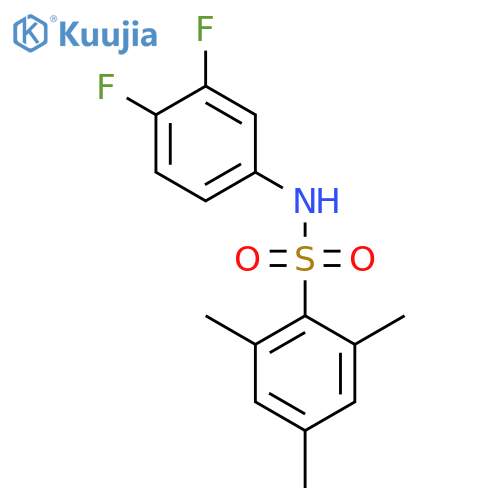 N-(3,4-difluorophenyl)-2,4,6-trimethylbenzenesulfonamide structure