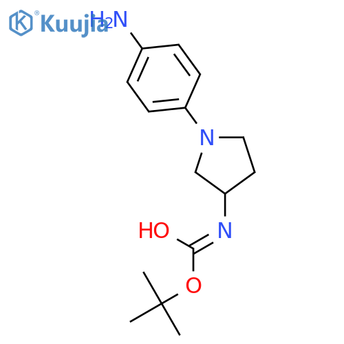 tert-butyl N-1-(4-aminophenyl)pyrrolidin-3-ylcarbamate structure