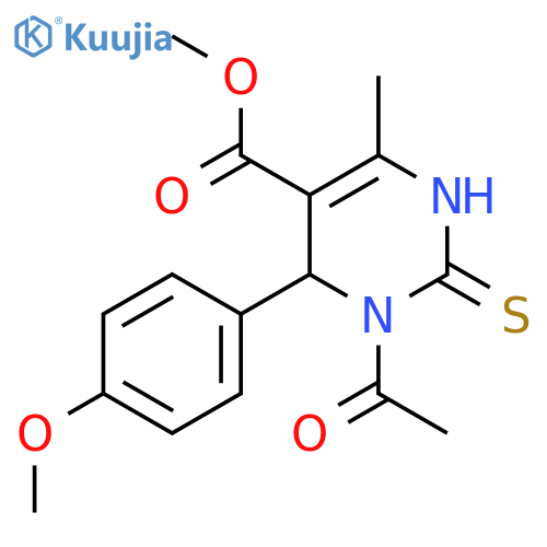 methyl 3-acetyl-4-(4-methoxyphenyl)-6-methyl-2-sulfanylidene-1,2,3,4-tetrahydropyrimidine-5-carboxylate structure