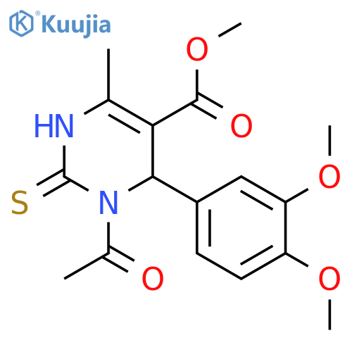 <br>Methyl 3-acetyl-4-(3,4-dimethoxyphenyl)-6-methyl-2-thioxo-1,2,3,4-tetrahydr opyrimidine-5-carboxylate structure