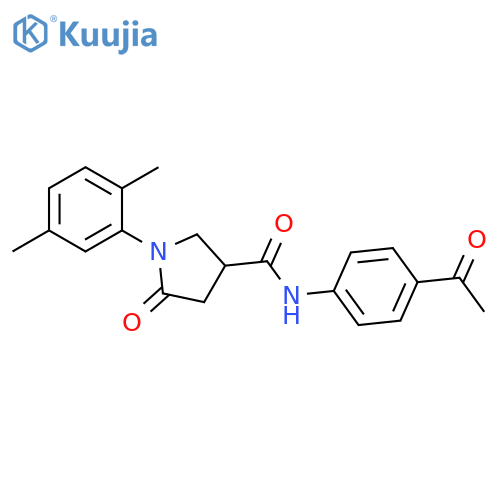 3-Pyrrolidinecarboxamide,N-(4-acetylphenyl)-1-(2,5-dimethylphenyl)-5-oxo- structure