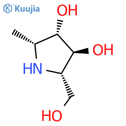3,4-Pyrrolidinediol, 2-(hydroxymethyl)-5-methyl-, (2S,3S,4S,5R)- (9CI) structure