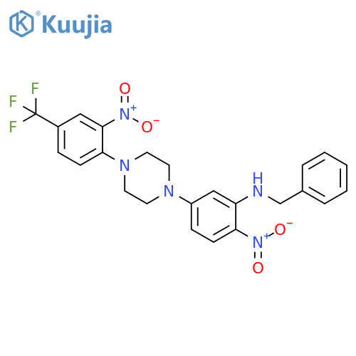 Benzenemethanamine,N-[2-nitro-5-[4-[2-nitro-4-(trifluoromethyl)phenyl]-1-piperazinyl]phenyl]- structure