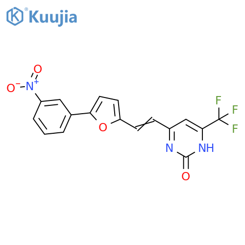 2(1H)-Pyrimidinone,4-[2-[5-(3-nitrophenyl)-2-furanyl]ethenyl]-6-(trifluoromethyl)- structure
