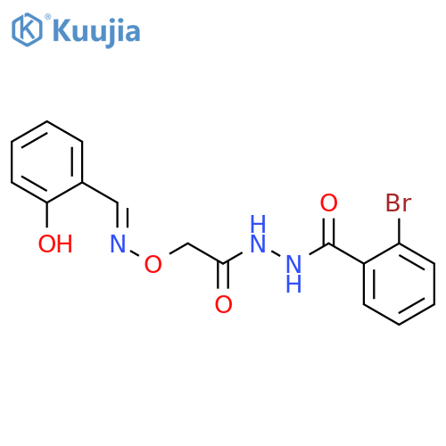 <br>2-bromo-N'-[({[(1E)-(2-hydroxyphenyl)methylene]amino}oxy)acetyl]benzohydraz ide structure