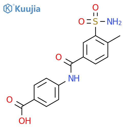4-{[3-(aminosulfonyl)-4-methylbenzoyl]amino}benzoic acid structure