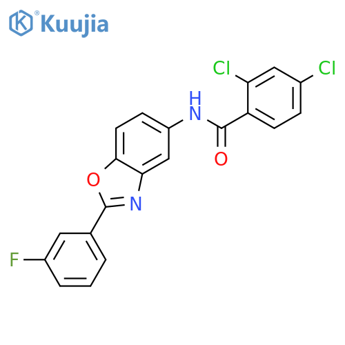 2,4-Dichloro-N-[2-(3-fluoro-phenyl)-benzooxazol-5-yl]-benzamide structure