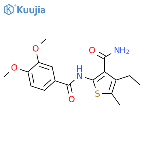 2-[(3,4-dimethoxybenzoyl)amino]-4-ethyl-5-methylthiophene-3-carboxamide structure