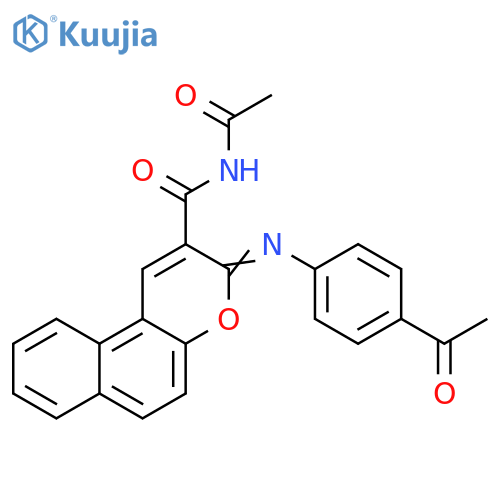 (3Z)-N-acetyl-3-(4-acetylphenyl)imino-3H-benzofchromene-2-carboxamide structure