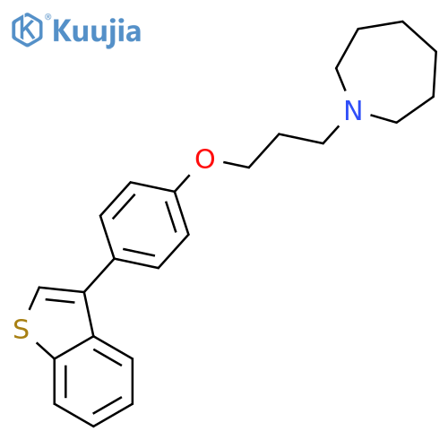 1H-Azepine, 1-[3-(4-benzo[b]thien-3-ylphenoxy)propyl]hexahydro- structure