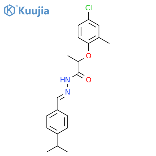 2-(4-chloro-2-methylphenoxy)-N'-(1E)-4-(propan-2-yl)phenylmethylidenepropanehydrazide structure