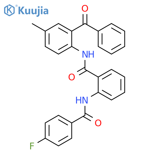 N-(2-benzoyl-4-methylphenyl)-2-(4-fluorobenzamido)benzamide structure