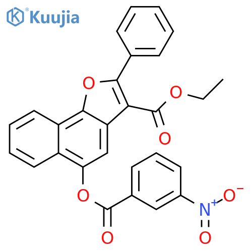 ethyl 5-(3-nitrobenzoyloxy)-2-phenylnaphtho1,2-bfuran-3-carboxylate structure