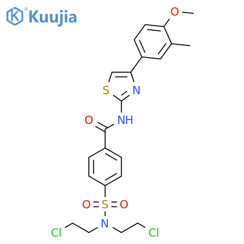 4-bis(2-chloroethyl)sulfamoyl-N-4-(4-methoxy-3-methylphenyl)-1,3-thiazol-2-ylbenzamide structure