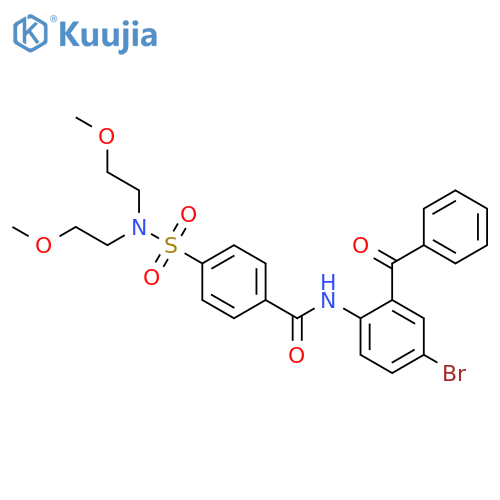 N-(2-benzoyl-4-bromophenyl)-4-[bis(2-methoxyethyl)sulfamoyl]benzamide structure