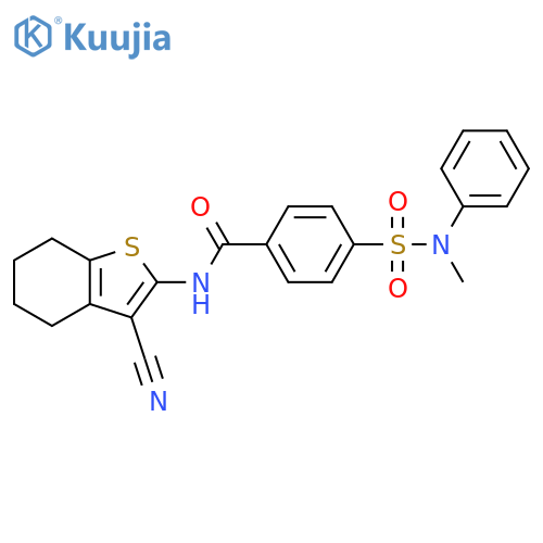 N-(3-cyano-4,5,6,7-tetrahydro-1-benzothiophen-2-yl)-4-methyl(phenyl)sulfamoylbenzamide structure