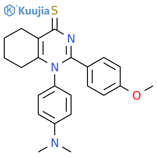 1-4-(dimethylamino)phenyl-2-(4-methoxyphenyl)-1,4,5,6,7,8-hexahydroquinazoline-4-thione structure